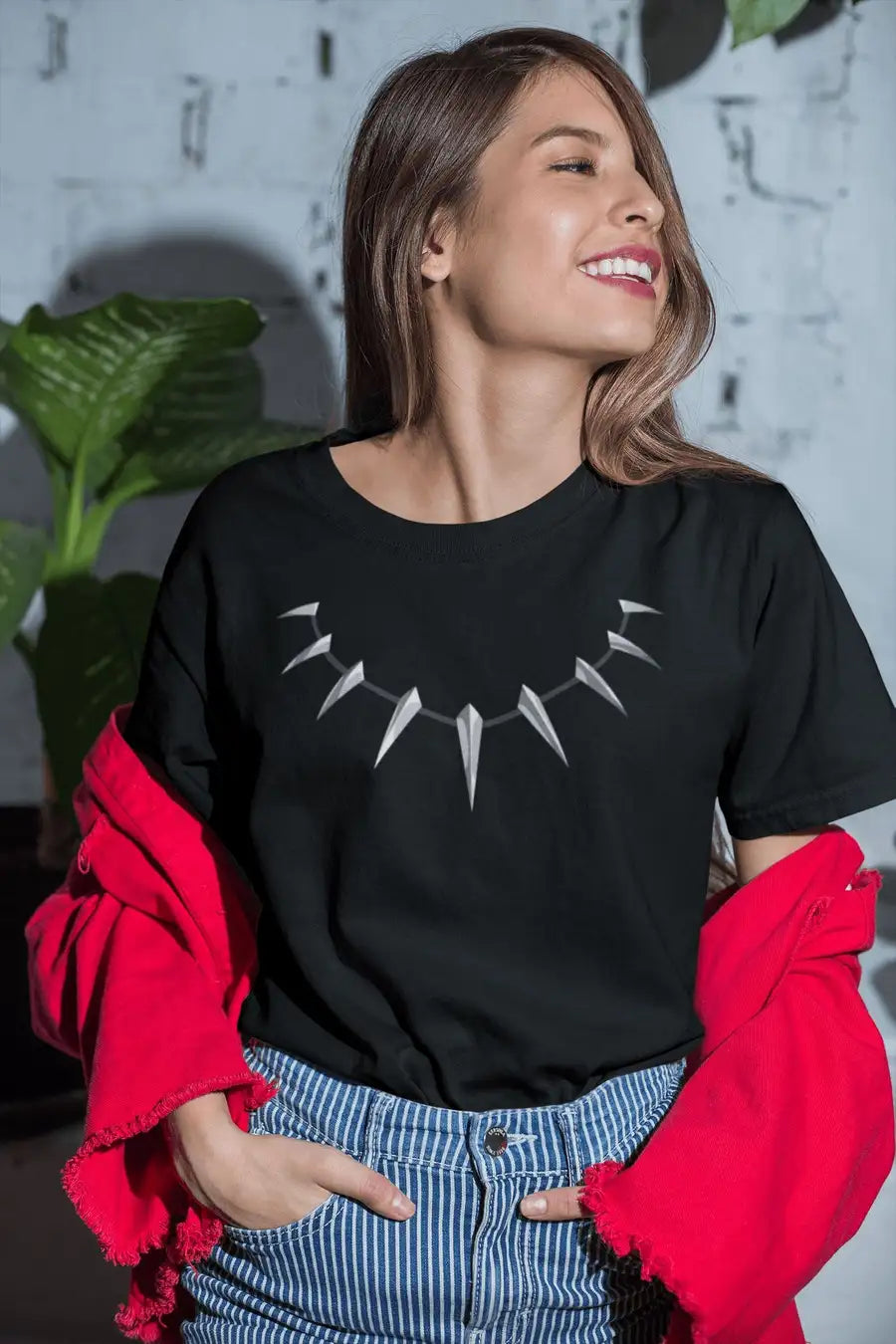 Exclusive Black Panther Necklace T Shirt for Men and Women | Premium Design | Catch My Drift India - Catch My Drift India Clothing black, bollywood, clothing, hollywood, made in india, movies