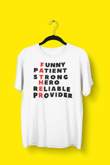 Father Definition White T Shirt for Men | Premium Design | Catch My Drift India
