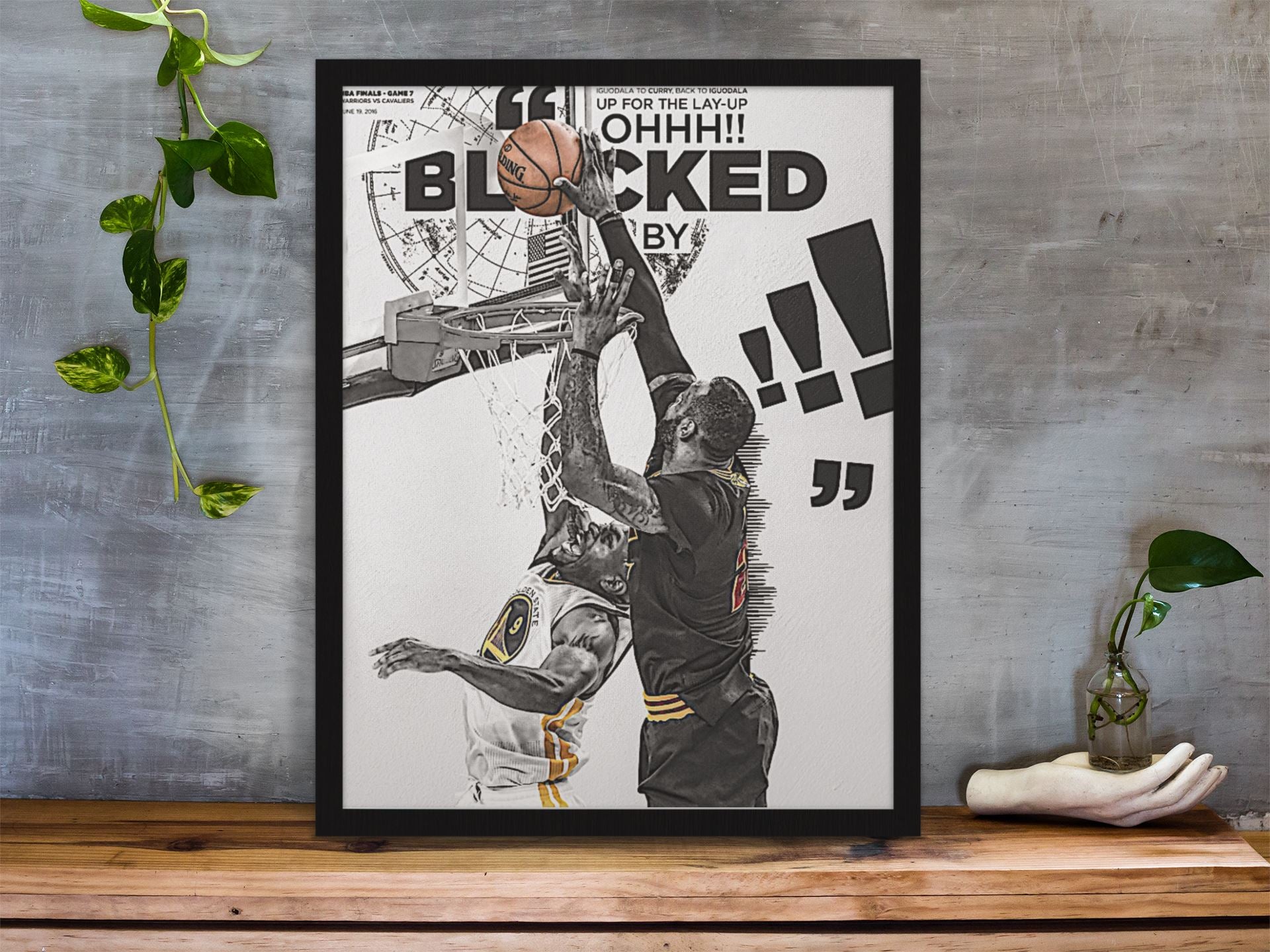 Ohh Blocked By James Exclusive Framed Basketball Poster freeshipping - Catch My Drift India