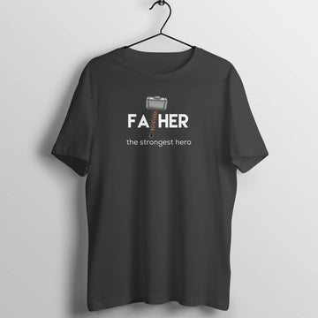 Father the Strongest Hero Exclusive BlackT Shirt for Men