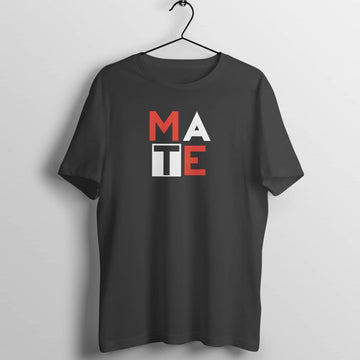 Check Mate Half Sleeve Couple Maroon T-Shirt. - Men-2XL / Women-L