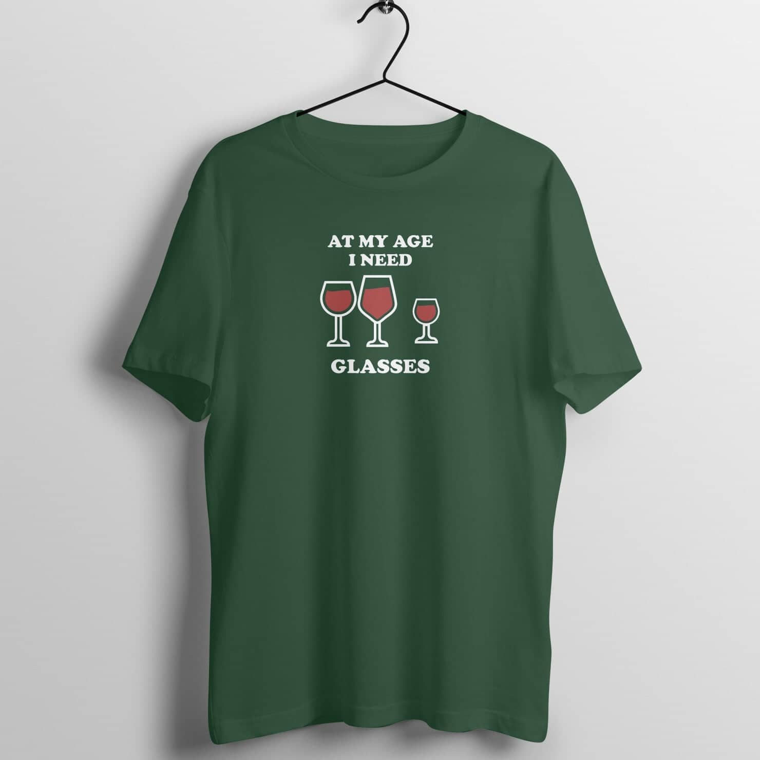 At My Age I Need Glasses Funny Olive Green T Shirt for Men and Women freeshipping - Catch My Drift India