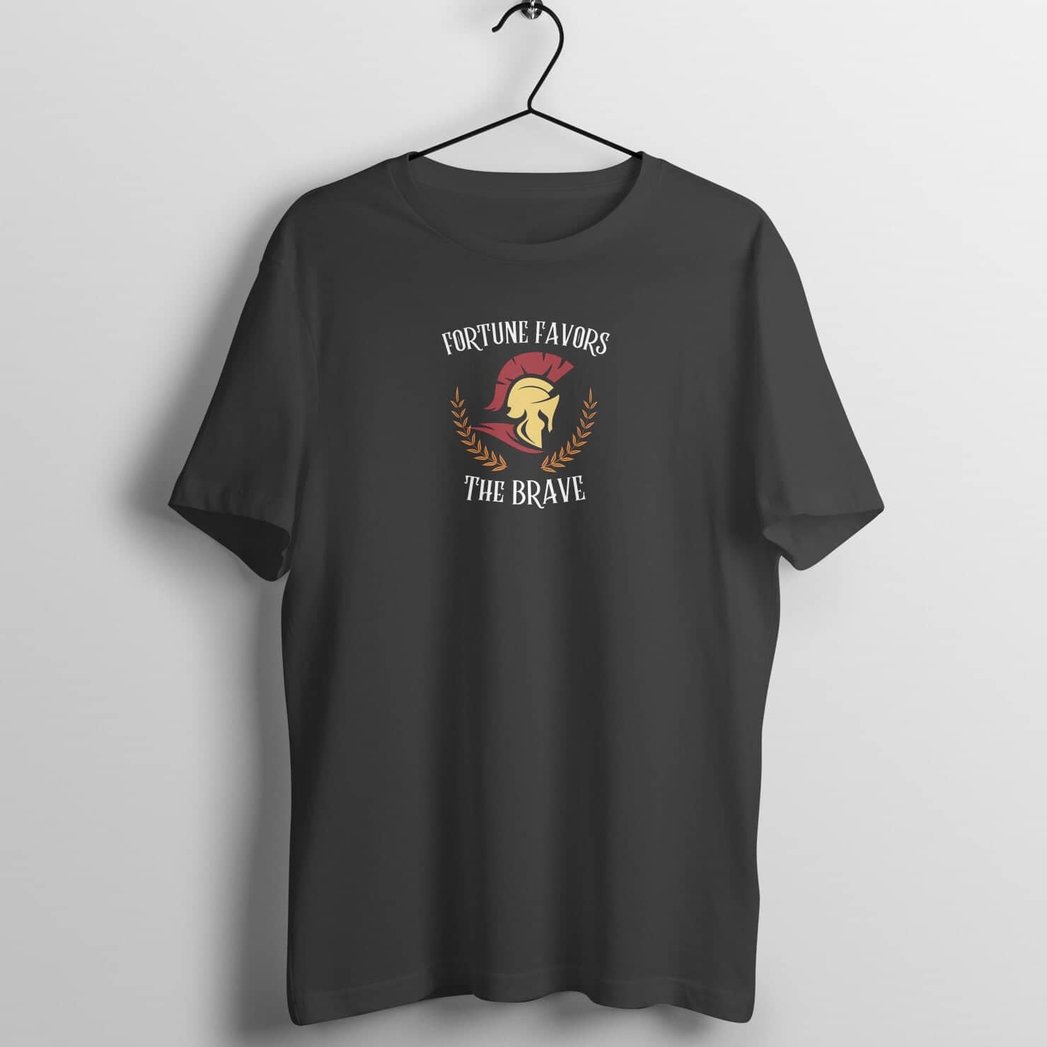 Fortune Favors The Brave Exclusive Black T Shirt for Men and Women freeshipping - Catch My Drift India