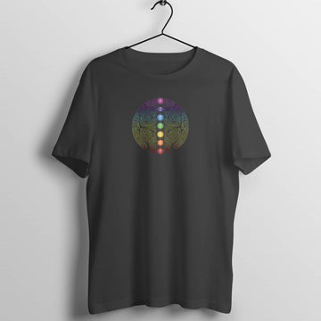All Chakras Inside The Brain Exclusive Black T Shirt for Men and Women