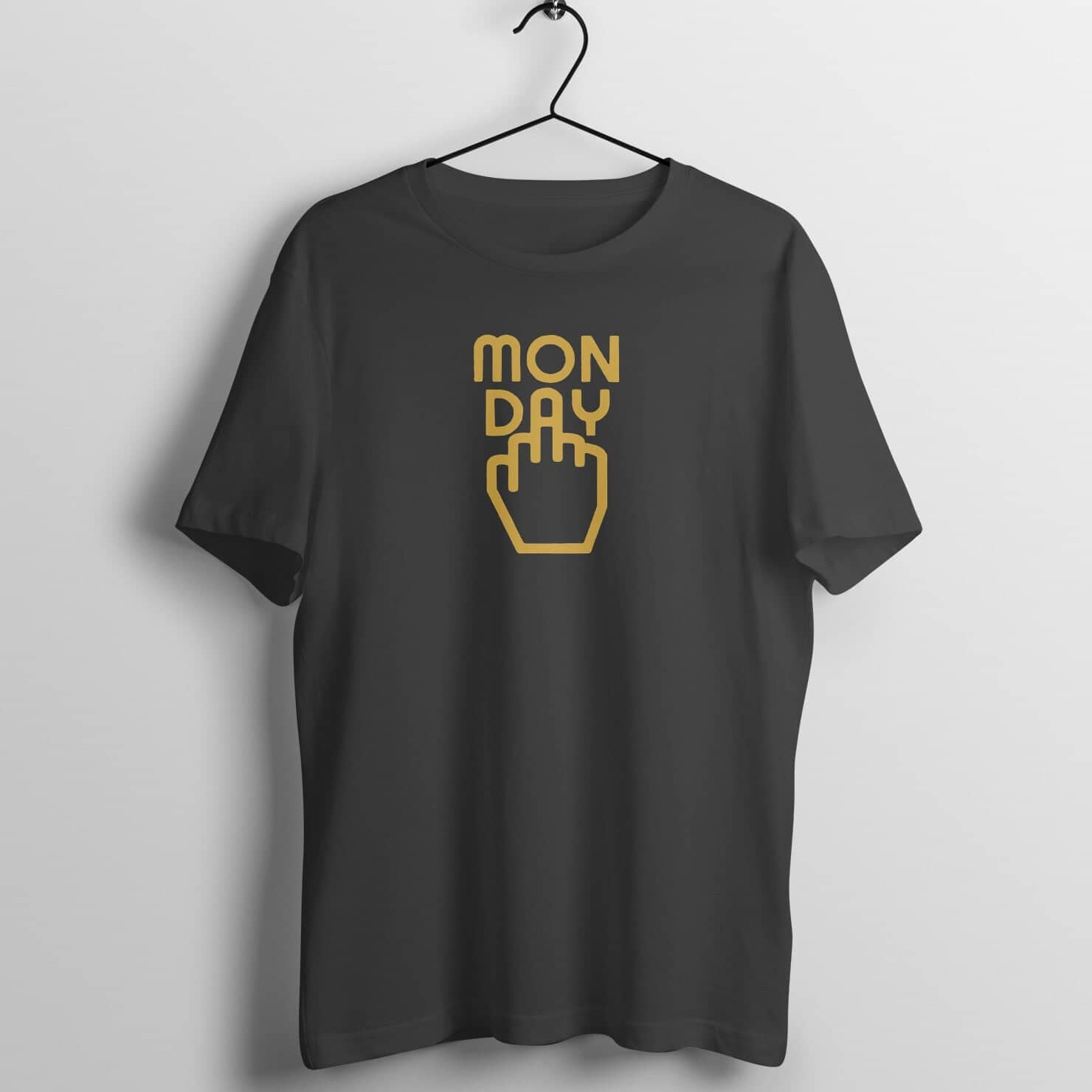 Monday Middle Finger Funny Black T Shirt for Men and Women freeshipping - Catch My Drift India