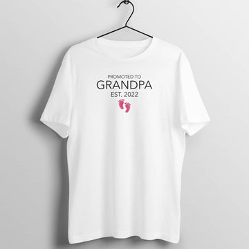 Promoted to Grandpa Est. 2022 Special White T Shirt for Men