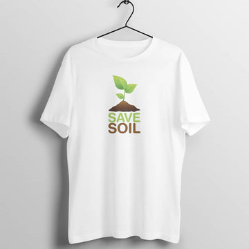 Save Soil and Nature Exclusive White T Shirt for Men and Women Shirts & Tops Printrove White S 