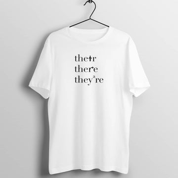 Their There They're Special Correct Grammar White T Shirt for Men and Women