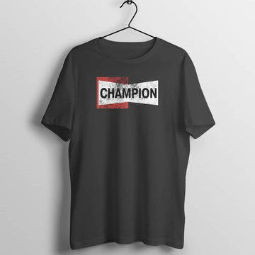 Champion Exclusive Black T Shirt for Men and Women Shirts & Tops Printrove Black S 