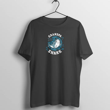 Grandpa Shark Exclusive Black T Shirt for Men