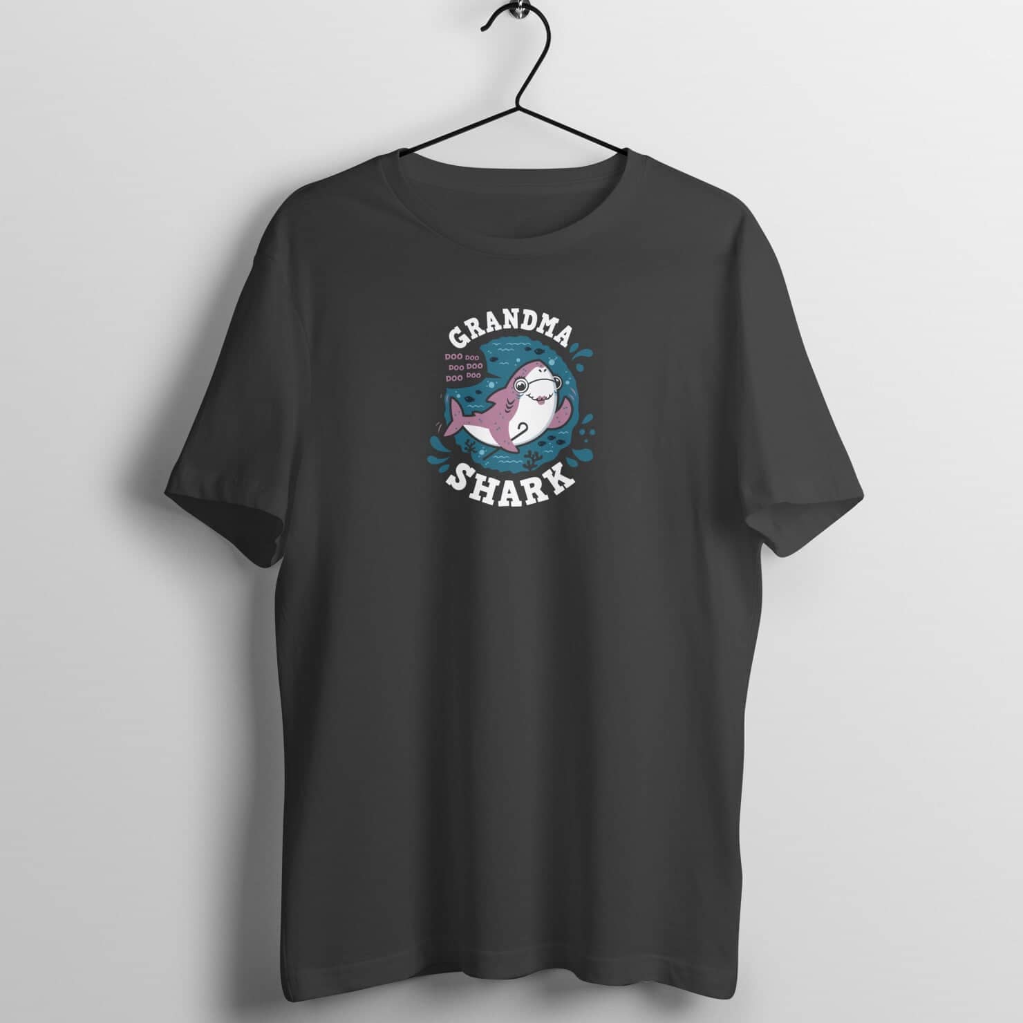 Grandma Shark Exclusive Black T Shirt for Women Printrove Black S 