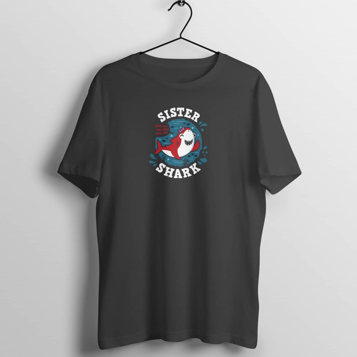Sister Shark Exclusive Black T Shirt for Women Printrove Black S 