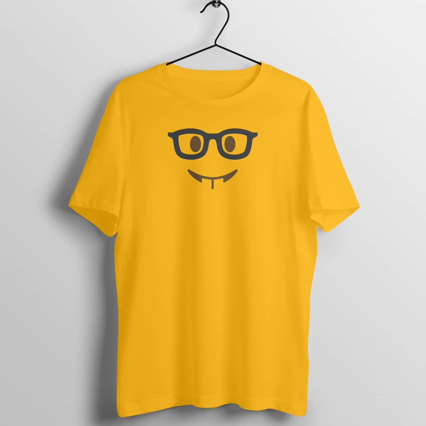 Nerd Glasses Emoji Special Golden Yellow T Shirt for Men and Women Printrove Golden Yellow S 