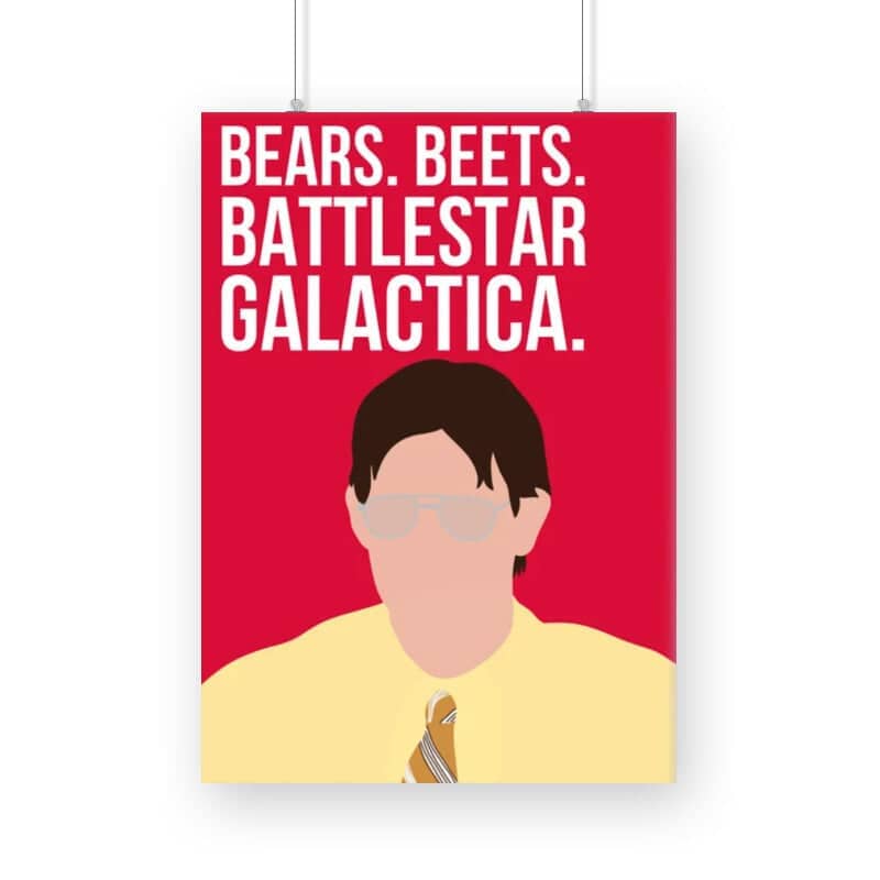 Bears Beets Battlestar Galactica Exclusive "The Office" Jim and Dwight Framed Wall Poster Printrove A4 
