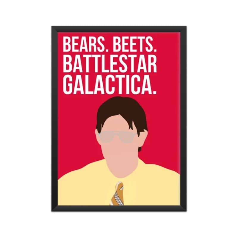 Bears Beets Battlestar Galactica Exclusive "The Office" Jim and Dwight Framed Wall Poster Printrove A3 Framed 
