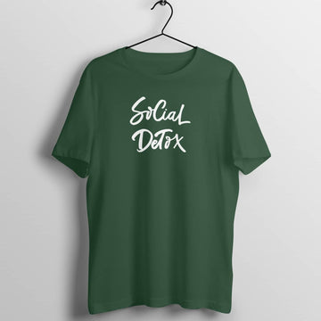 Social Detox Exclusive Olive Green T Shirt for Men and Women Printrove Olive Green S 