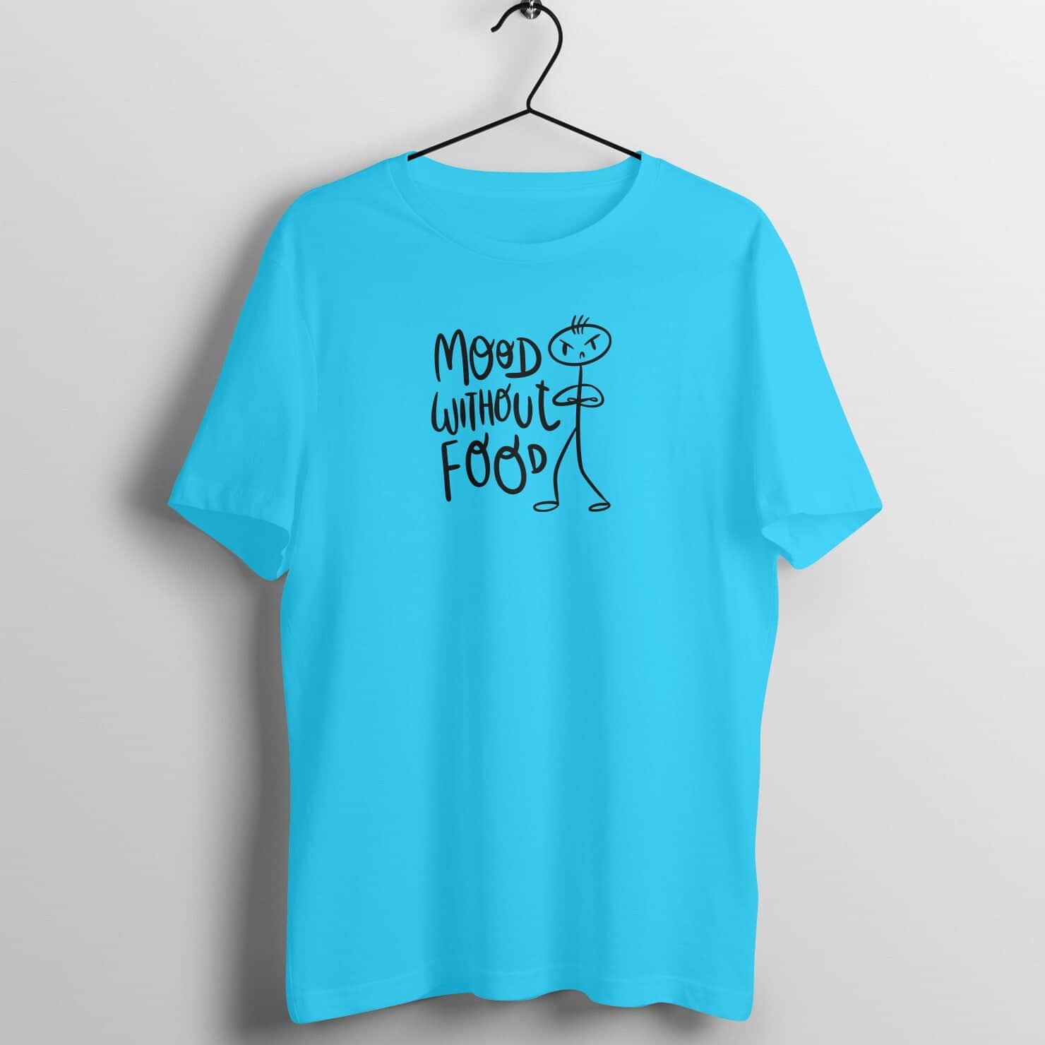 Mood Without Food Funny Blue T Shirt for Men and Women Printrove Sky Blue S 