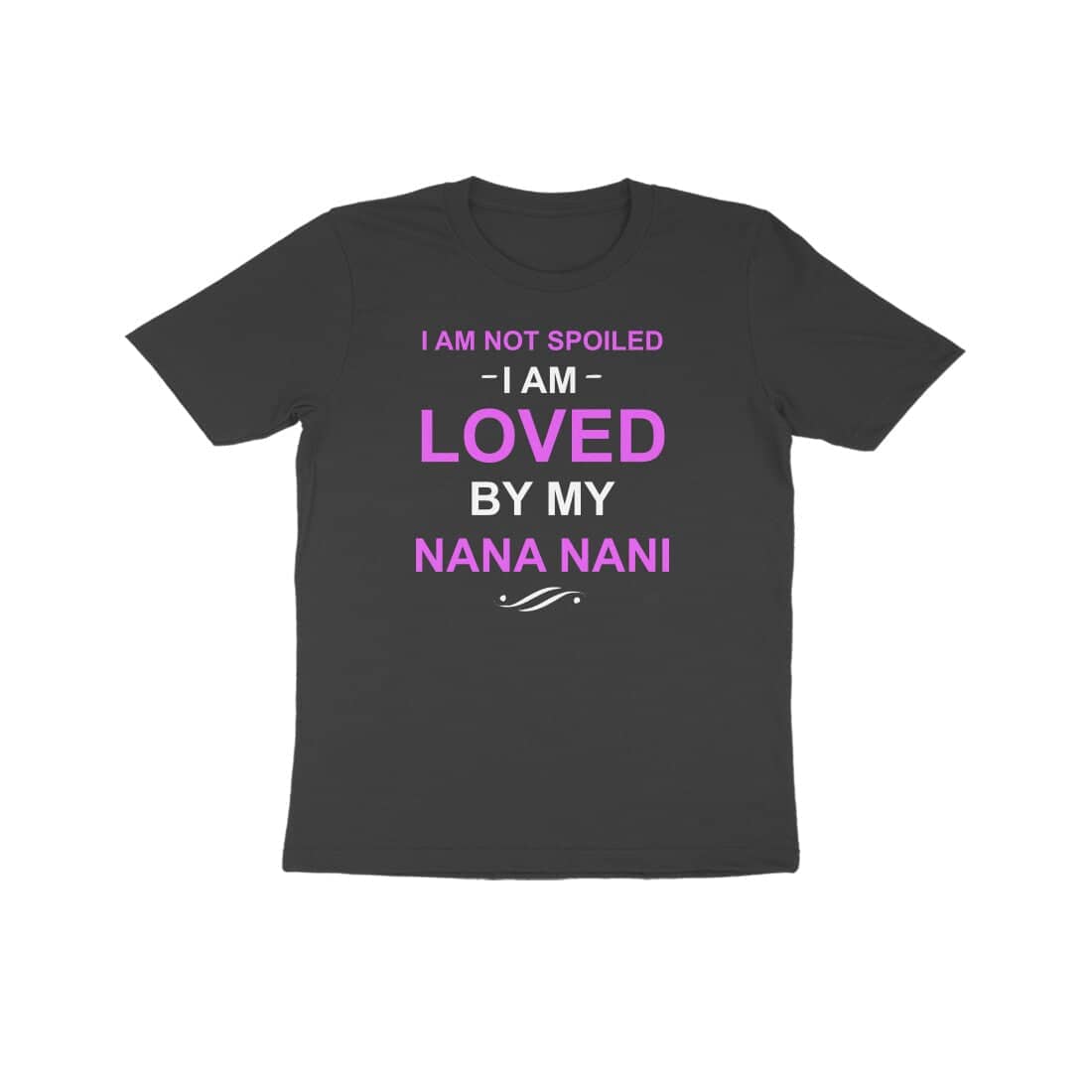 Blessed and Loved By Nana Nani Exclusive Double Printed T Shirt for Kids Printrove Black 8 