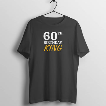 60th Birthday King Special Black T Shirt for Men