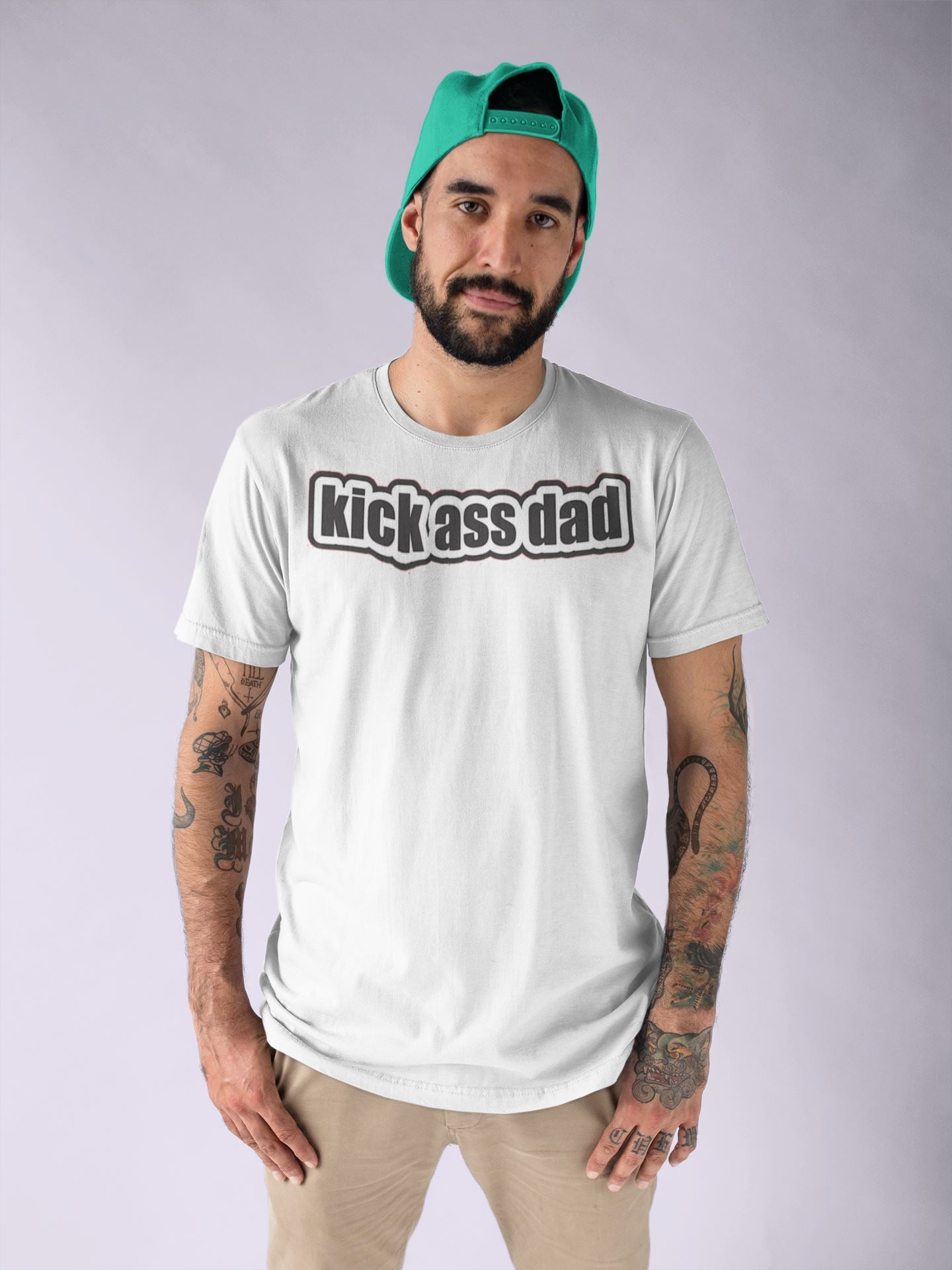 Kick Ass Dad Supreme White T Shirt for Men freeshipping - Catch My Drift India
