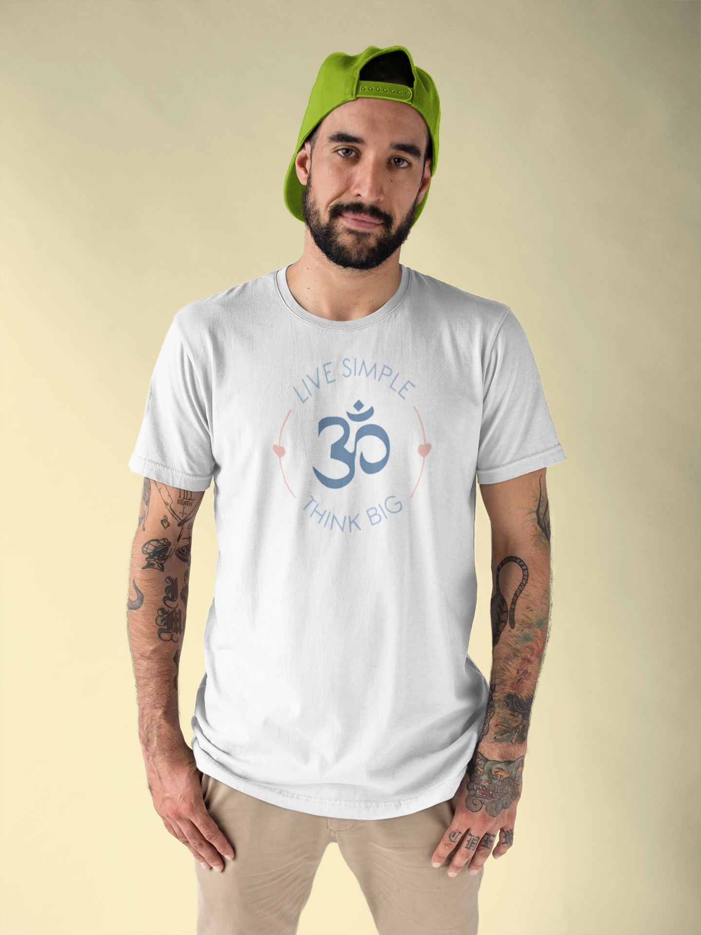 Aum Live Simple and Think Big Special White T Shirt for Men and Women freeshipping - Catch My Drift India