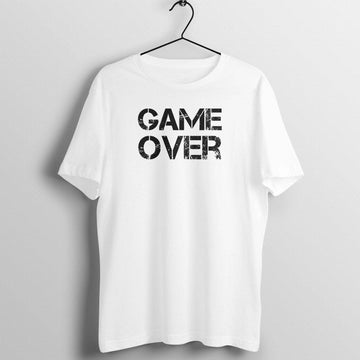Game Over Special White Gaming T Shirt for Men and Women