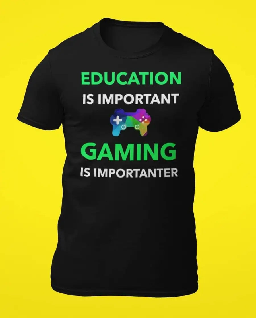Gaming Education Premium Black T-Shirt For Men | Premium Design | Catch My Drift India - Catch My Drift India Clothing black, clothing, engineer, engineering, gaming, made in india, shirt, t 