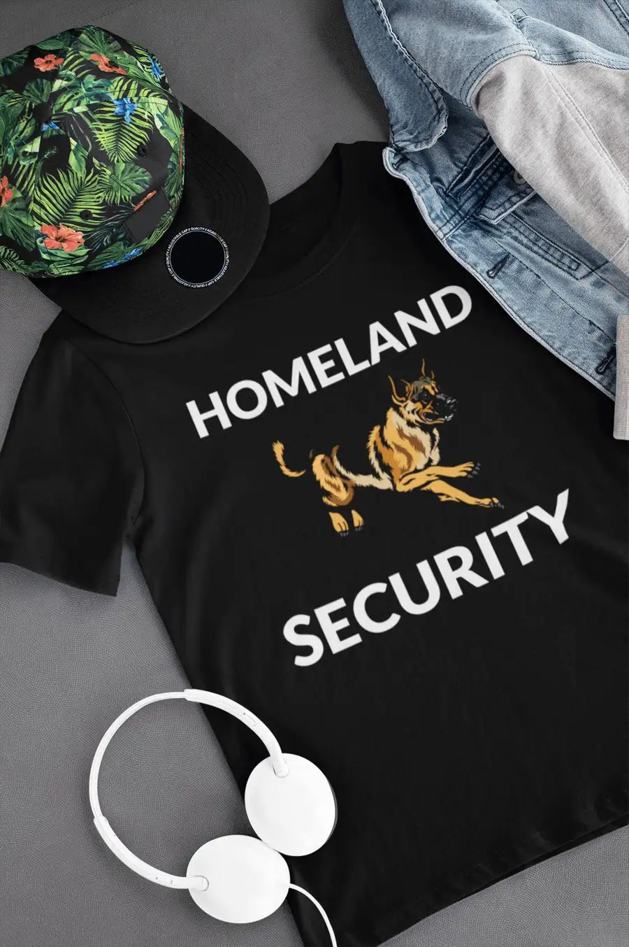 German Shepherd "Homeland Security" Black T-Shirt | Premium Design | Catch My Drift India - Catch My Drift India Clothing black, clothing, dog, german shepherd, made in india, shirt, t shirt,