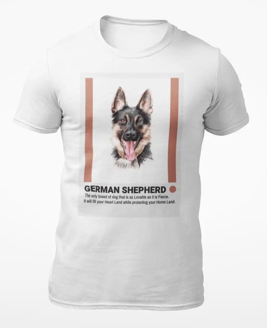 German Shepherd "Meaning" Premium White T-Shirt | Premium Design | Catch My Drift India - Catch My Drift India Clothing clothing, dog, german shepherd, made in india, shirt, t shirt, tshirt, 