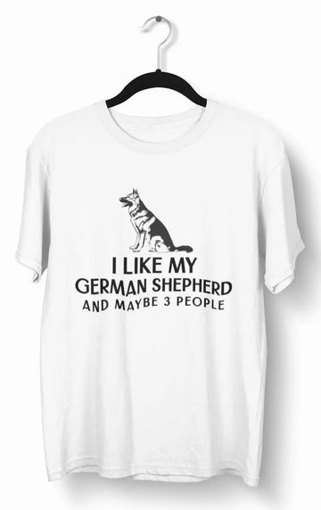 German Shepherd White T-Shirt | Premium Design | Catch My Drift India