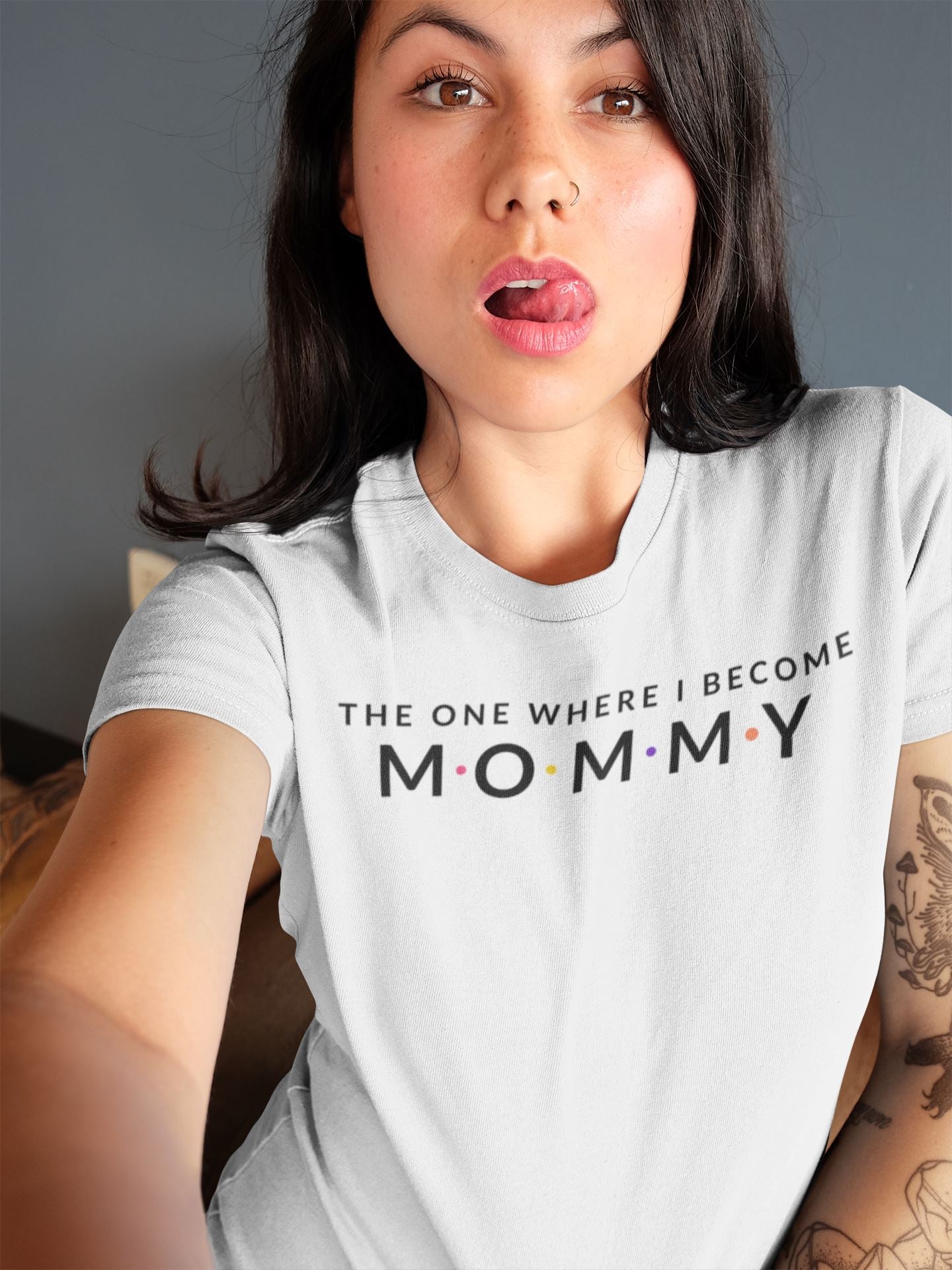 The One Where I Become Mommy Supreme White T Shirt for Women freeshipping - Catch My Drift India