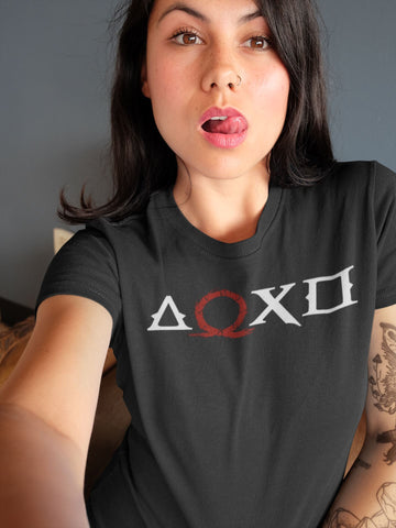 Greek Gaming Symbols Exclusive Black T Shirt for Gamer Guys and Girls
