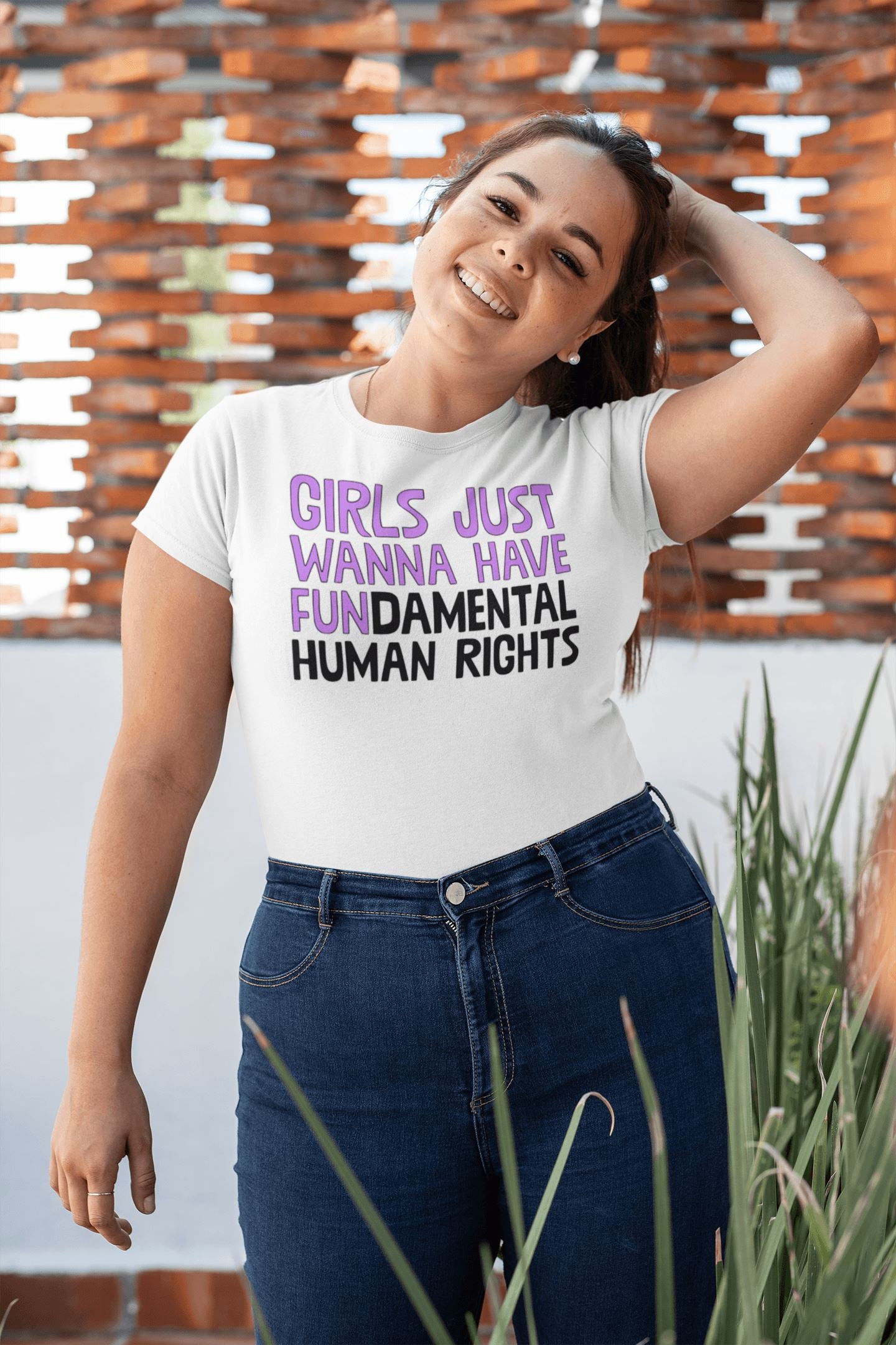 Girls Just Wanna Have Fun-Damental Human Rights Special Off White Long T Shirt for Women - Catch My Drift India  clothing, funny, general, made in india, shirt, t shirt, trending, tshirt, whi