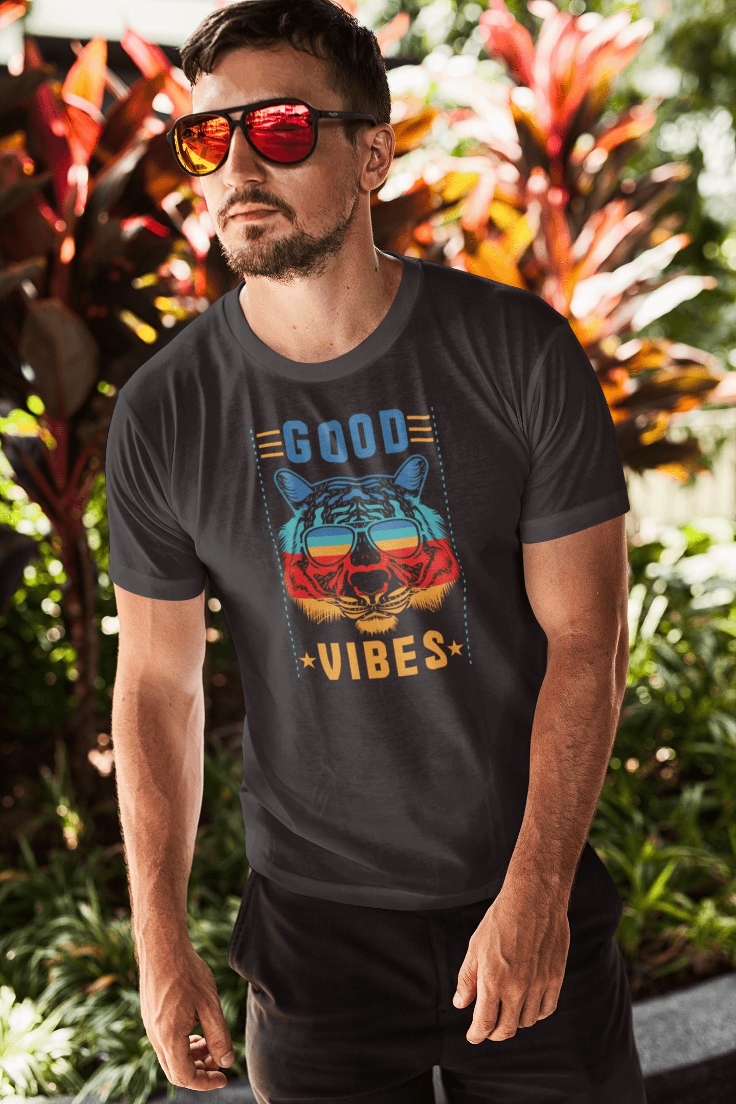 Good Vibes Cool Tiger Exclusive Supreme T Shirt for Men and Women - Catch My Drift India  activewear, beachwear, black, clothing, female, gym, made in india, shirt, t shirt, trending, tshirt,