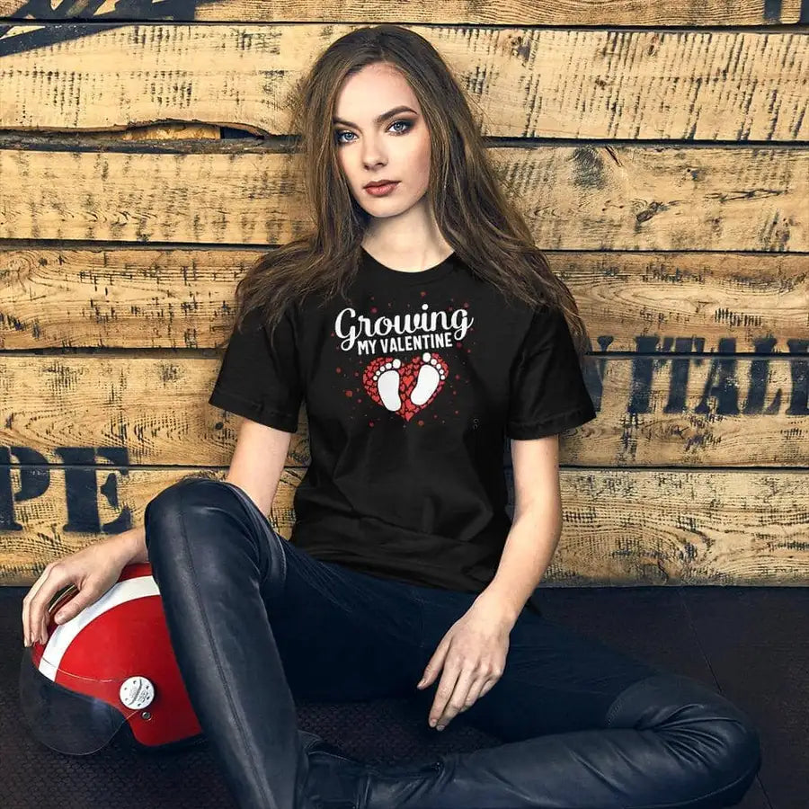 Growing My Valentine Special T Shirt for  Ladies | Premium Design | Catch My Drift India - Catch My Drift India  black, clothing, female, made in india, mom, mother, parents, shirt, t shirt, 