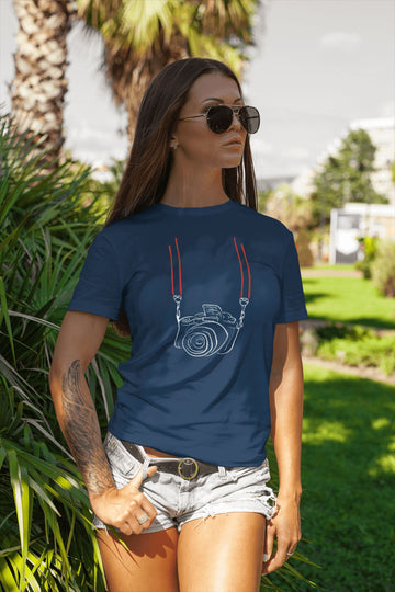 Hanging Camera Graphic T Shirt for Men and Women | Premium Design | Catch My Drift India