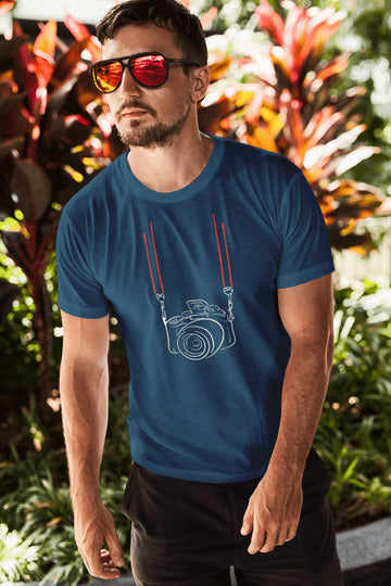 Hanging Camera Graphic T Shirt for Men and Women | Premium Design | Catch My Drift India