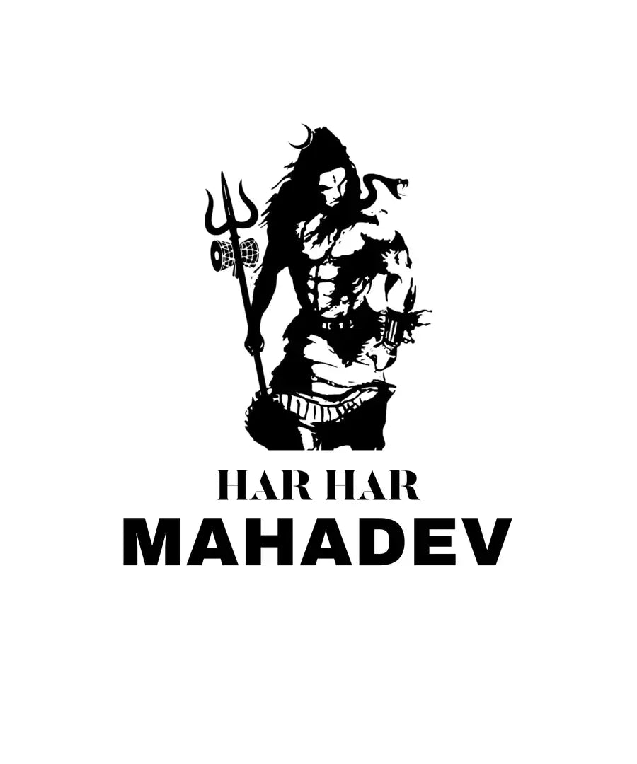 HAR HAR MAHADEV Exclusive White T-Shirt for Men | Premium Design | Catch My Drift India - Catch My Drift India Clothing clothing, indian, lord shiva, made in india, religious, shirt, shiv, t 
