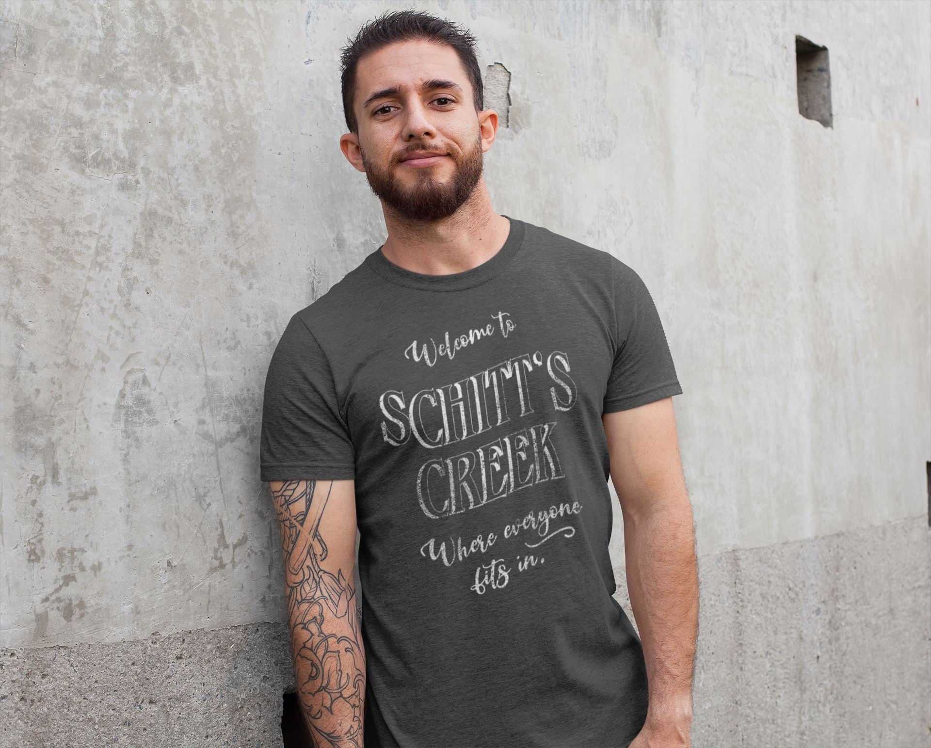 Welcome to Schitt's Creek Where Everyone Fits In Official Black T Shirt for Men and Women freeshipping - Catch My Drift India