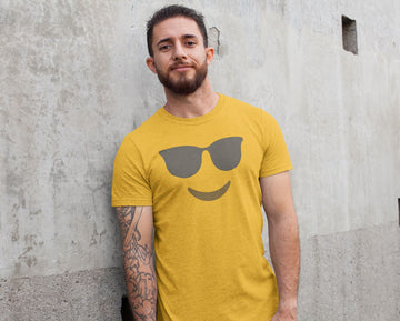 Cool Glasses Emoji Exclusive Yellow T Shirt for Men and Women freeshipping - Catch My Drift India