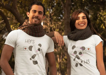 His & Hers Panda Couple T Shirt  Couple Tees | Premium Design | Catch My Drift India