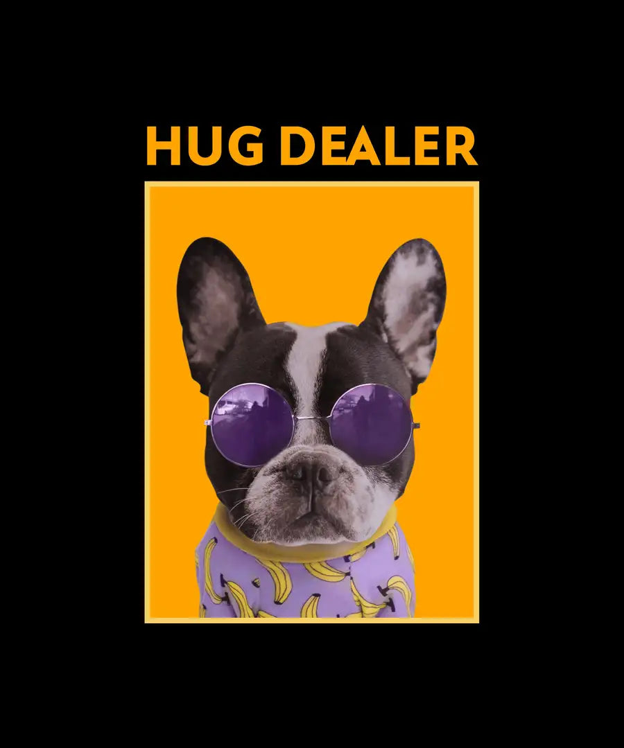 Hug Dealer Dog Black T-Shirt | Premium Design | Catch My Drift India - Catch My Drift India Clothing black, clothing, dog, made in india, shirt, t shirt, tshirt