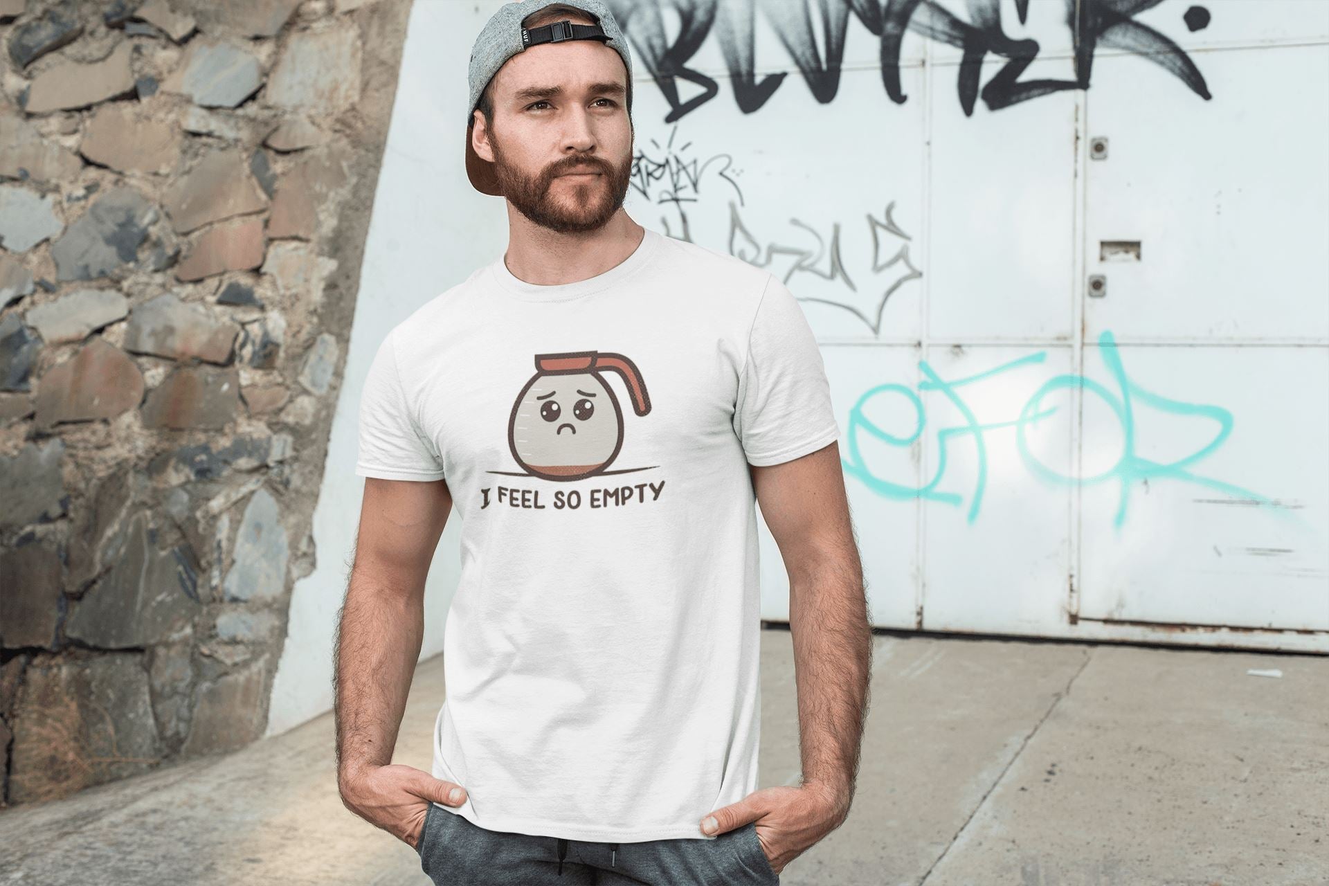 I Feel So Empty Cute T Shirt for Men and Women | Premium Design | Catch My Drift India - Catch My Drift India  clothing, female, general, made in india, shirt, t shirt, trending, tshirt, whit