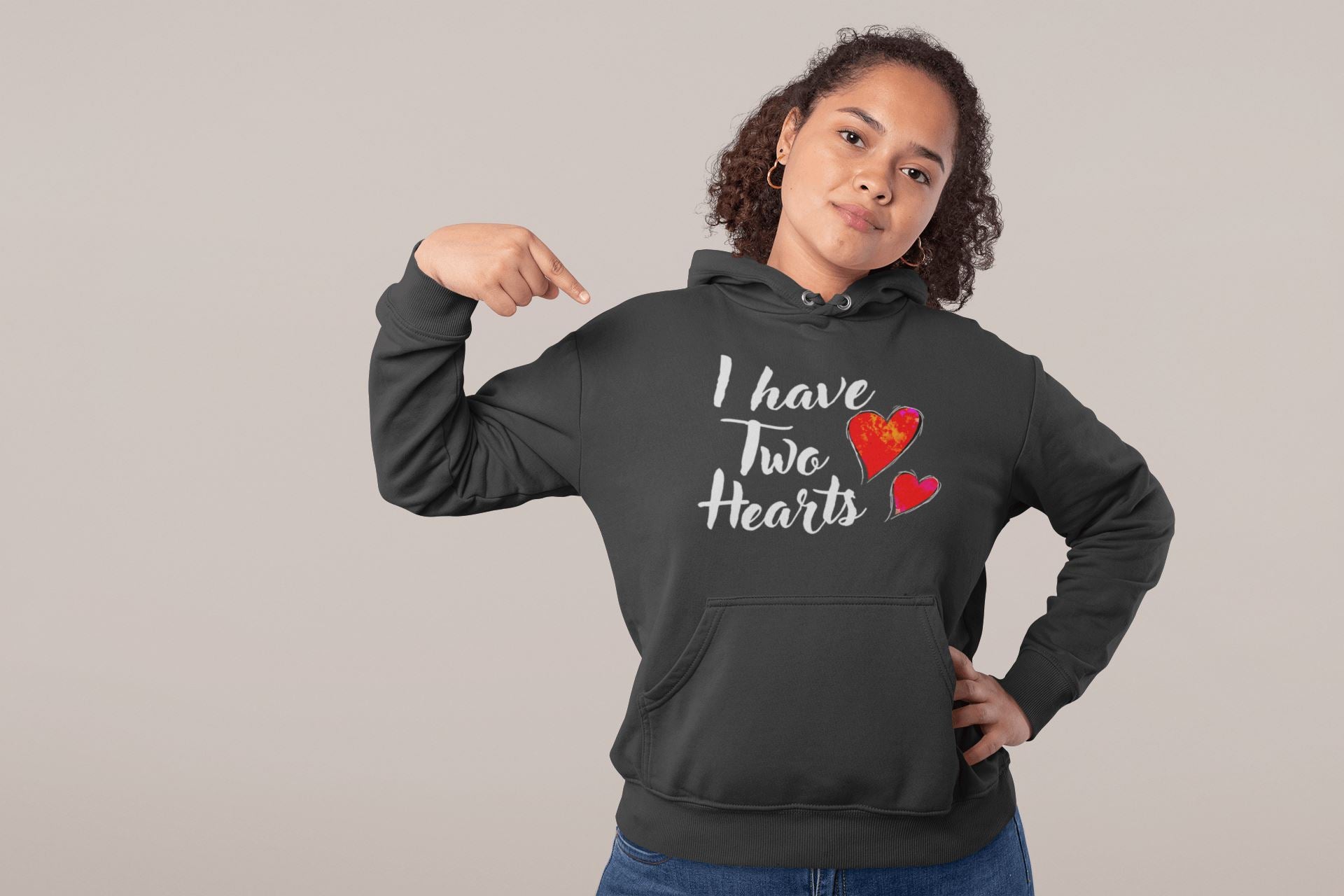 I have 2 Hearts Special Black Hoodie for Women Hoodie Printrove 
