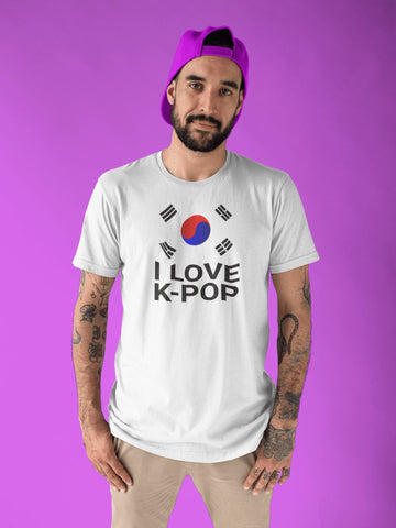 I Love K-Pop Official White T Shirt for Men and Women