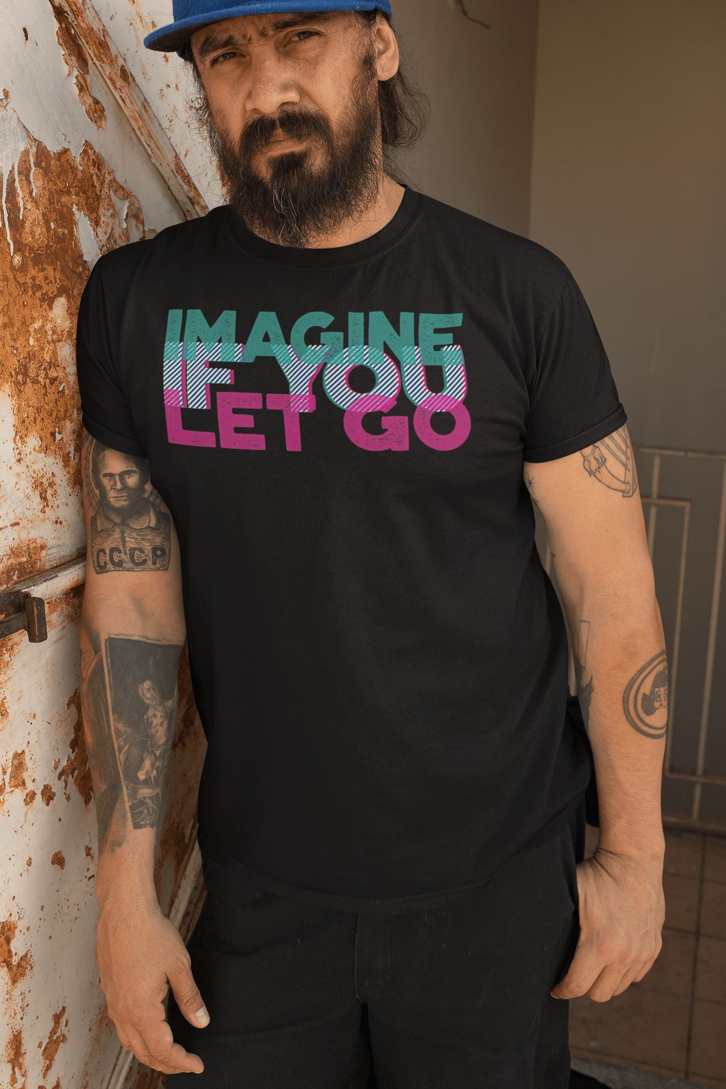 Imagine If You Let Go Special Black T Shirt for Men and Women - Catch My Drift India  black, clothing, couples, female, love, made in india, motivation, quotes, shirt, t shirt, trending, tshi