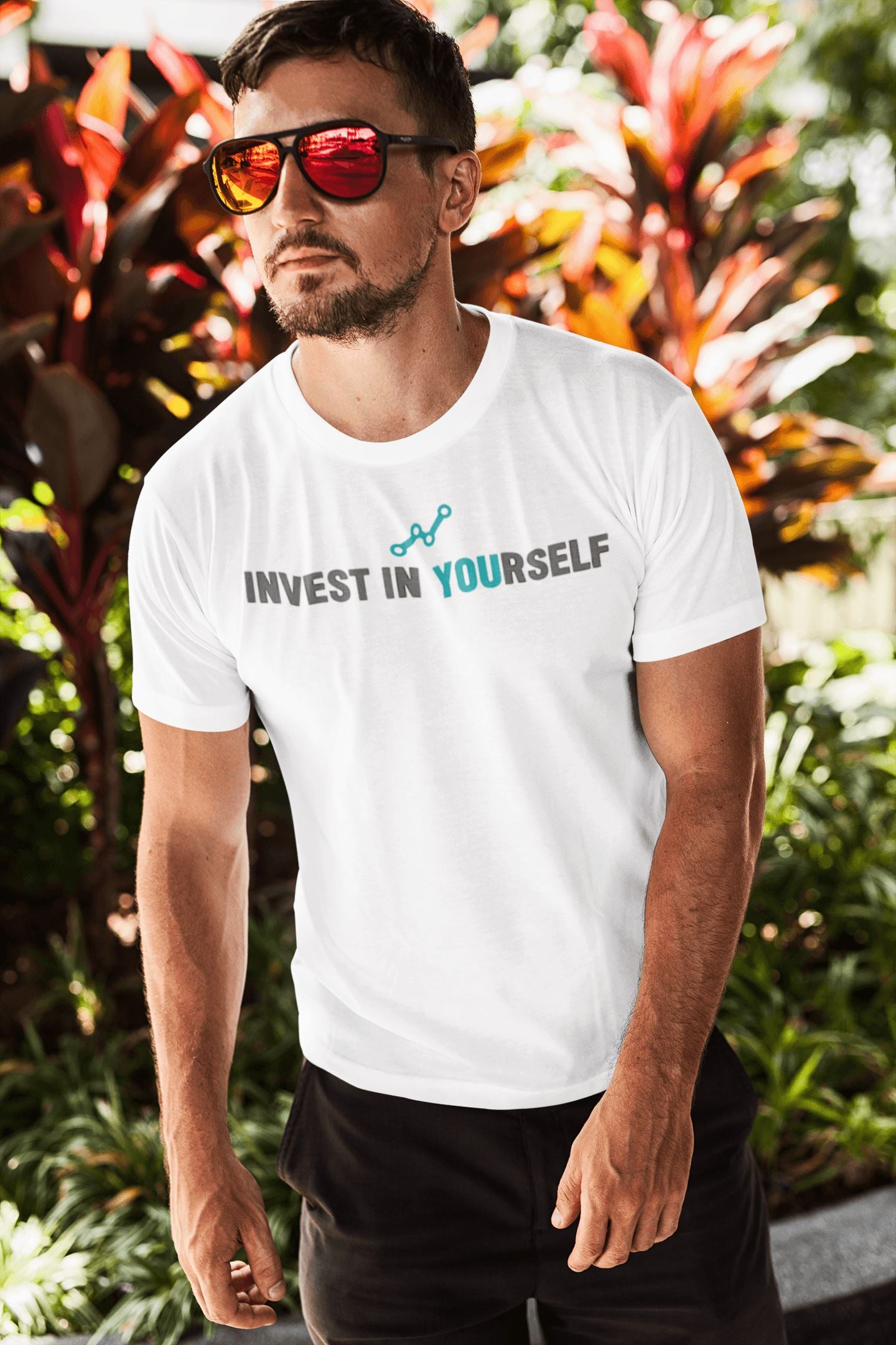 Invest in Yourself Special White T Shirt for Men and Women - Catch My Drift India  clothing, made in india, shirt, stock, stock market, t shirt, trader, traders, trading, trending, tshirt, wh