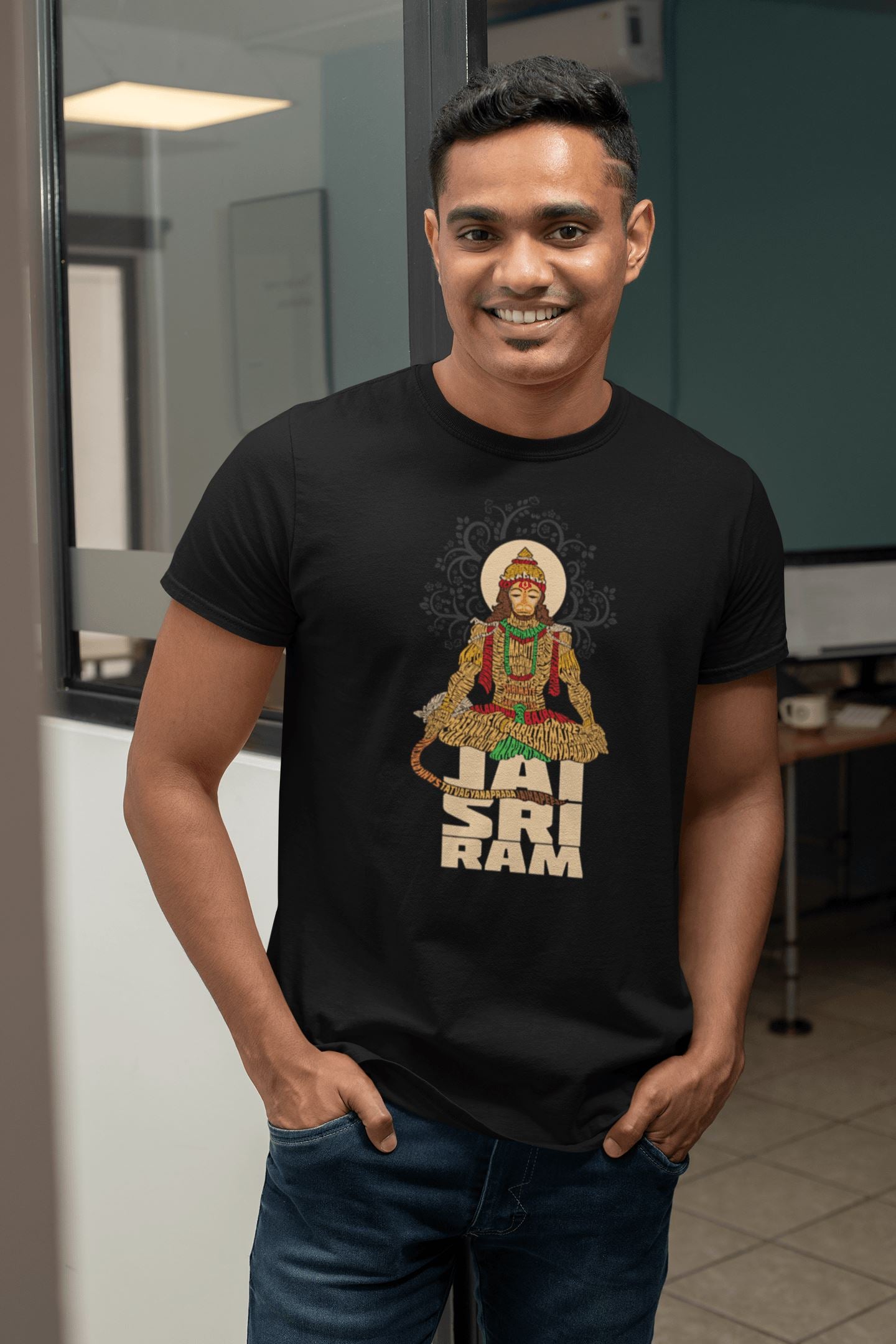 Jai Shri Ram Special T Shirt for Men and Women | Premium Design | Catch My Drift India - Catch My Drift India  black, clothing, general, hanuman, hanuman ji, hindu, indian, jai shree ram, mad