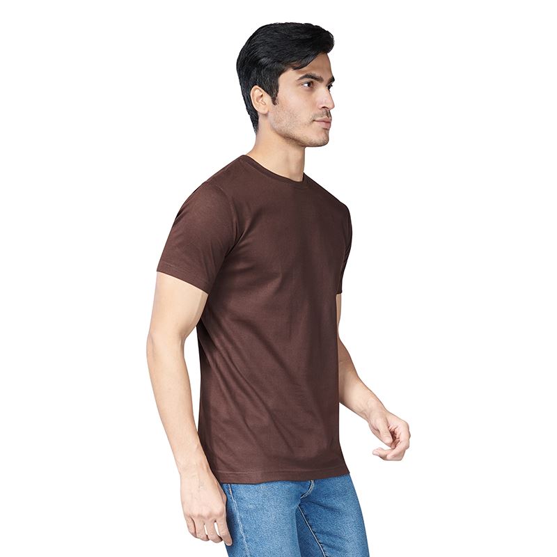 Brown Premium Round Neck Half Sleeves Plain T-Shirt For Men Apparel & Accessories Catch My Drift India 