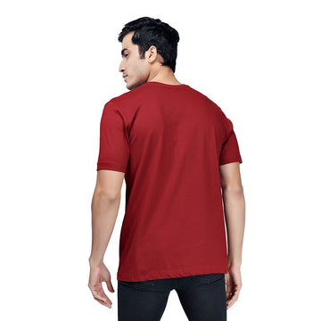 Maroon Premium Round Neck Half Sleeves Plain T-Shirt For Men